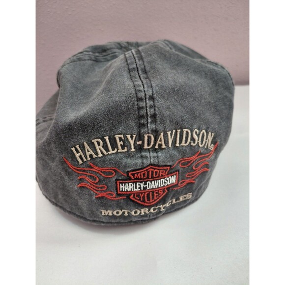 Harley Davidson Genuine Motorclothes XL Flat Cap Hat Dark Gray - Picture 4 of 7